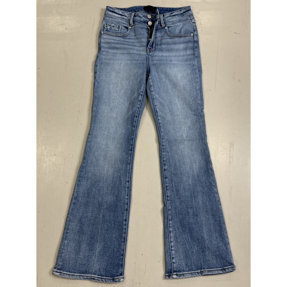 Buckle Black Bootcut Button Fly  Jeans Womens 27x30 Stretch Light Wash Denim